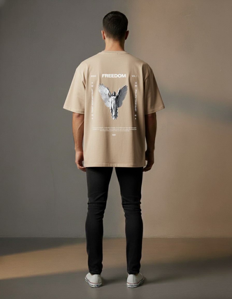 "Freedom Angel" Oversized Graphic T-Shirt