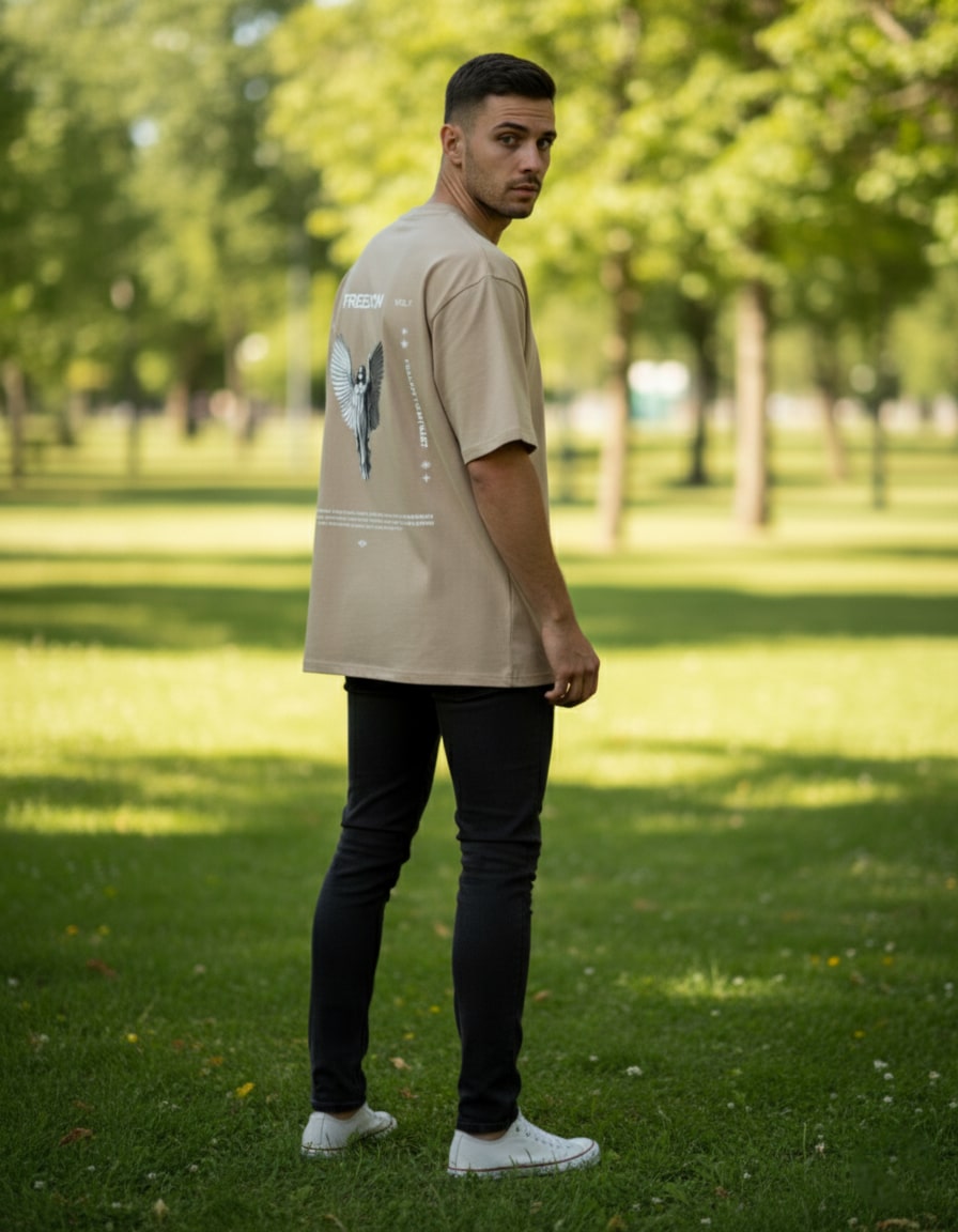 "Freedom Angel" Oversized Graphic T-Shirt