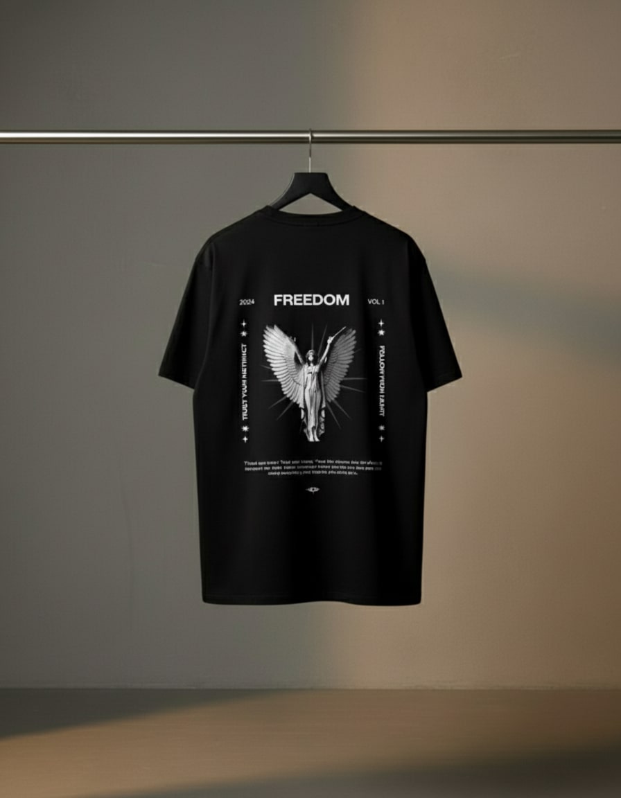 "Freedom Angel" Oversized Graphic T-Shirt