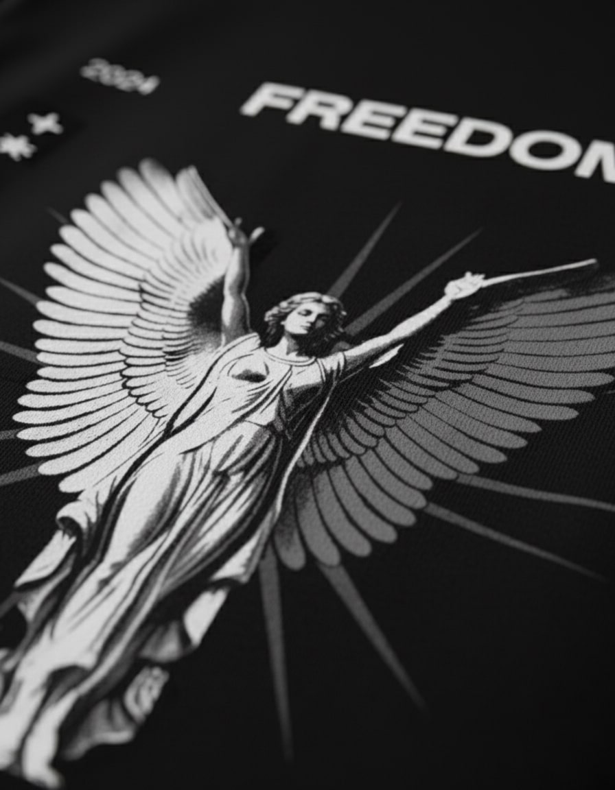 "Freedom Angel" Oversized Graphic T-Shirt