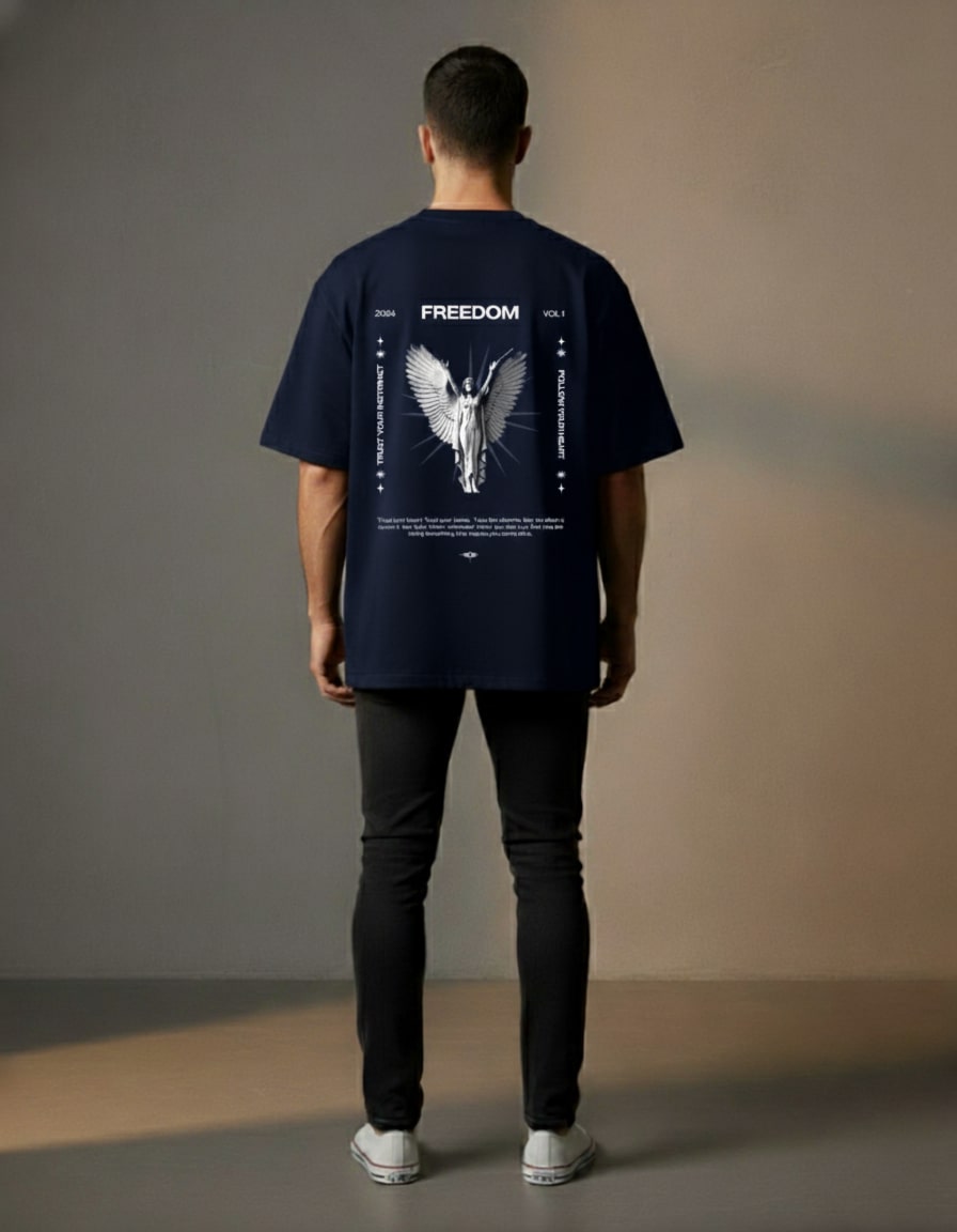 "Freedom Angel" Oversized Graphic T-Shirt