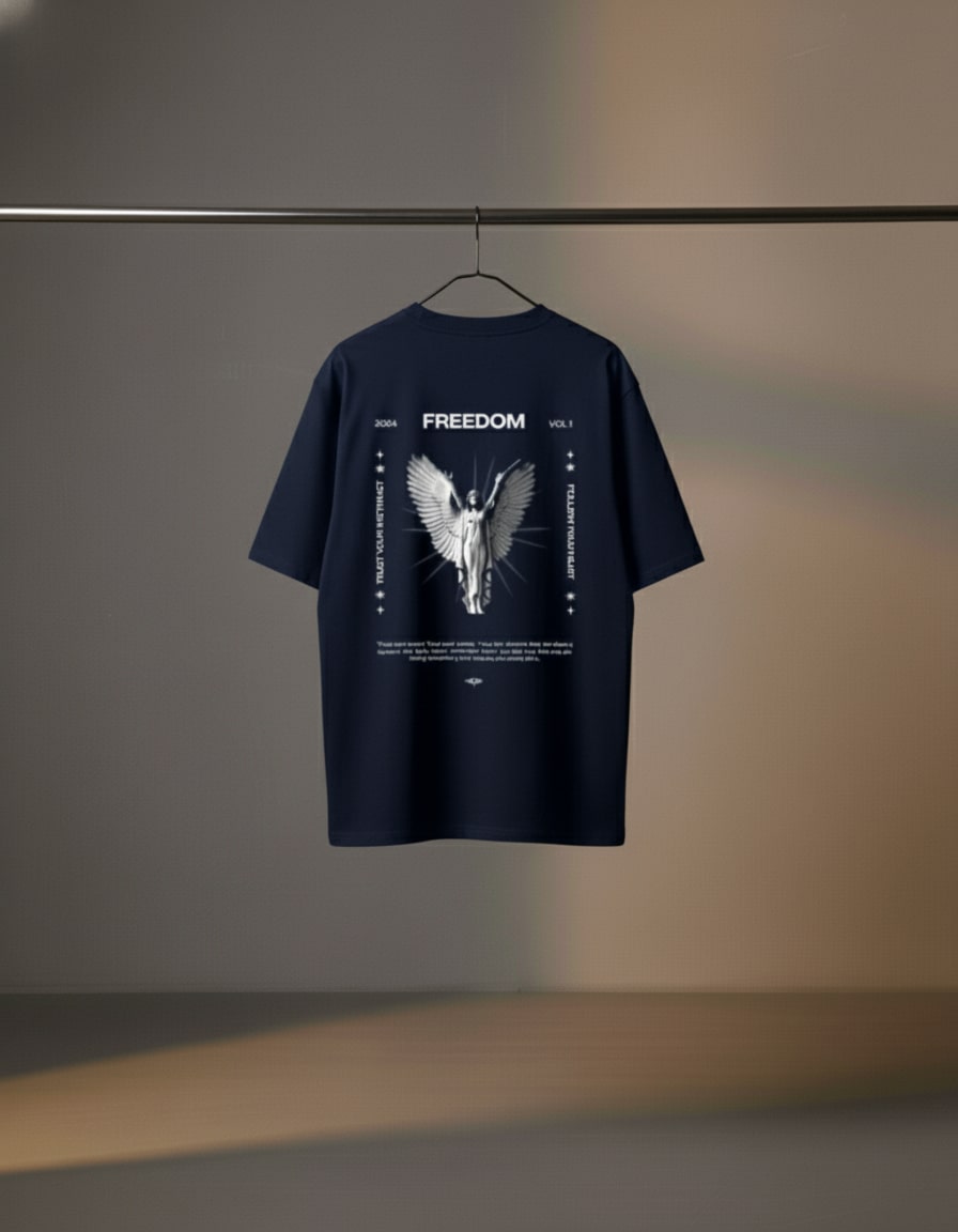 "Freedom Angel" Oversized Graphic T-Shirt