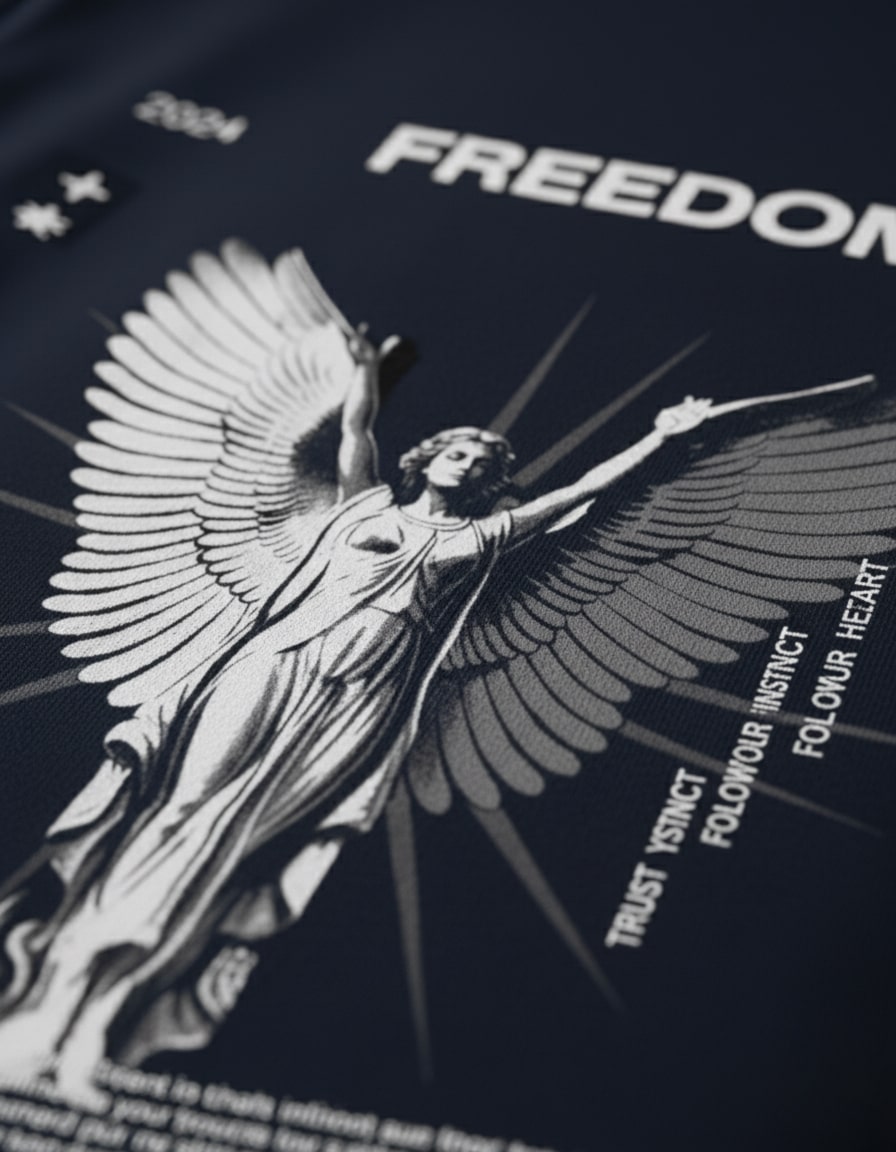"Freedom Angel" Oversized Graphic T-Shirt