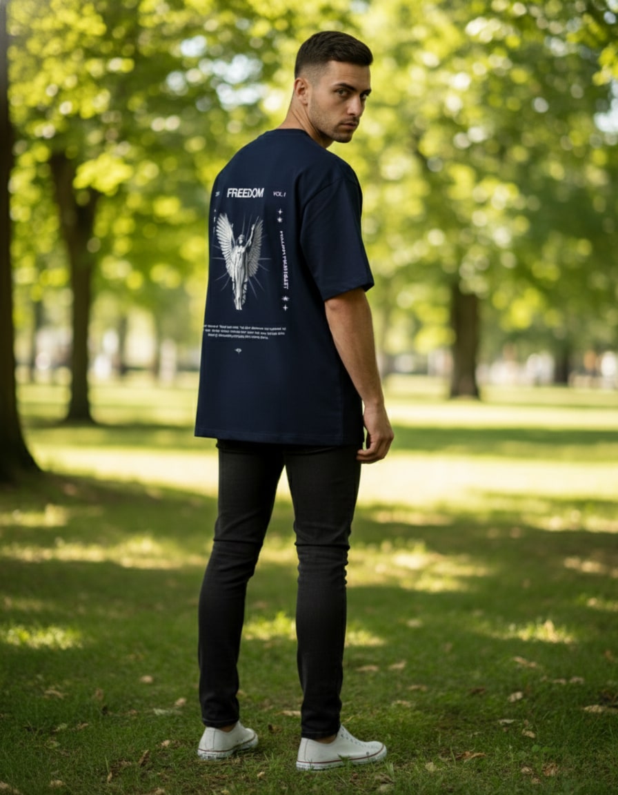 "Freedom Angel" Oversized Graphic T-Shirt