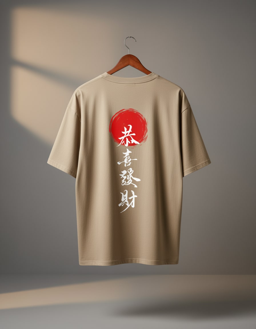 "Japanese Calligraphy" Oversized Graphic T-Shirt
