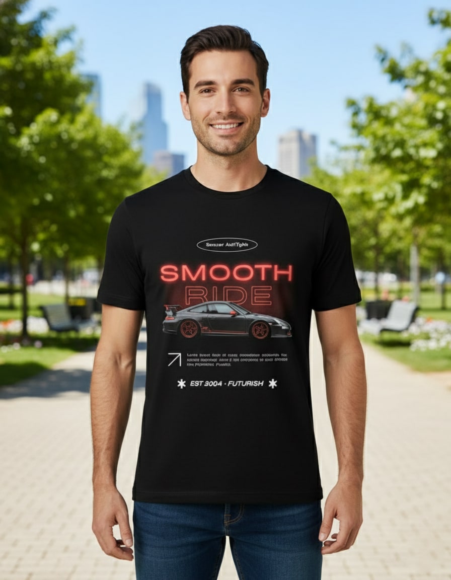 "Smooth Ride" Regular Fit Graphic T-Shirt