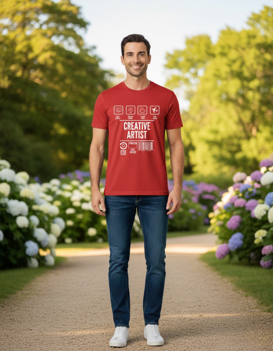 "Creative Artist" Regular Fit Graphic T-Shirt